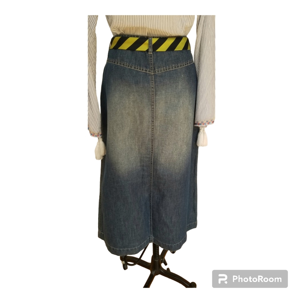 RARE VTG Donaldson The Walt Disney Co. Denim Midi Length Denim Skirt Sz 6 /40 - Picture 3 of 12